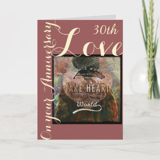 Prenez la 30ème carte d'anniversaire de coeur