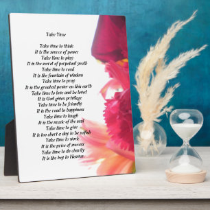Prenez le temps Poem Plaque