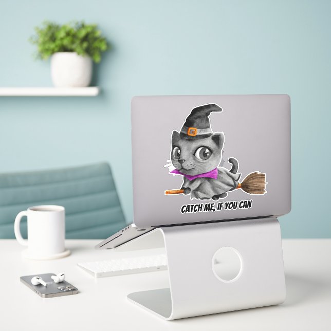 PRENEZ-MOI SI VOUS POUVEZ AMUSER CHAT Sticker (Ordinateur portable sur le bureau)