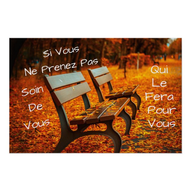 "Prenez Soin De Vous " Affiche Murale Inspirante (Devant)