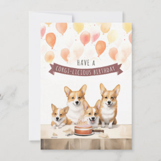 Prenez un Anniversaire Corgi-Licious. Carte d'anni