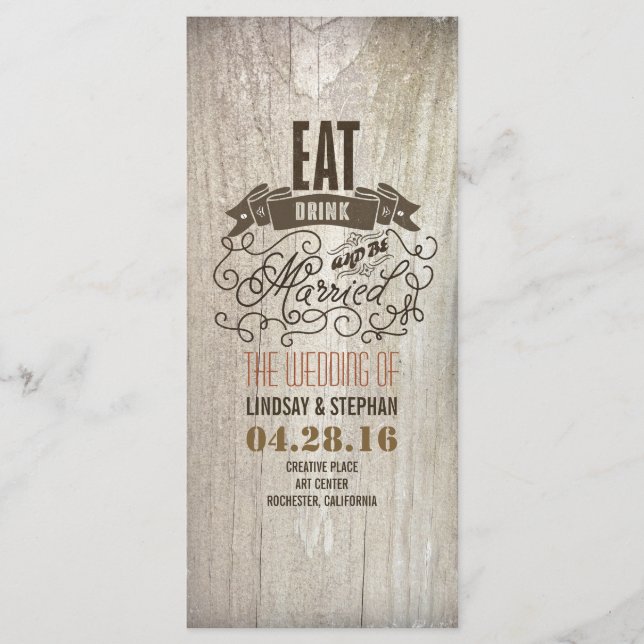 Prenez un verre et soyez marié programmes de maria (Devant)