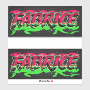 Prénom de Fabrice Nom Graffiti Autocollants Autoco