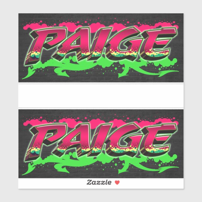 Prénom de Paige Nom Graffiti Autocollant Autocolla (Feuille)