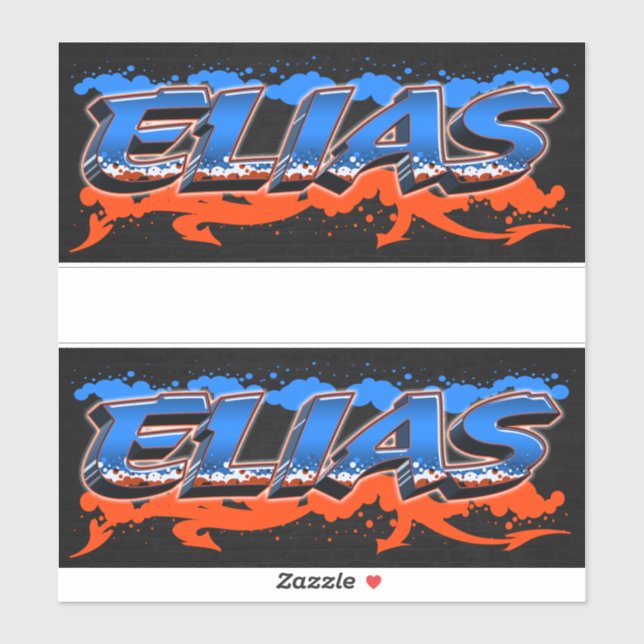 Prénom d'Elias Nom Graffiti Autocollant Autocollan (Feuille)