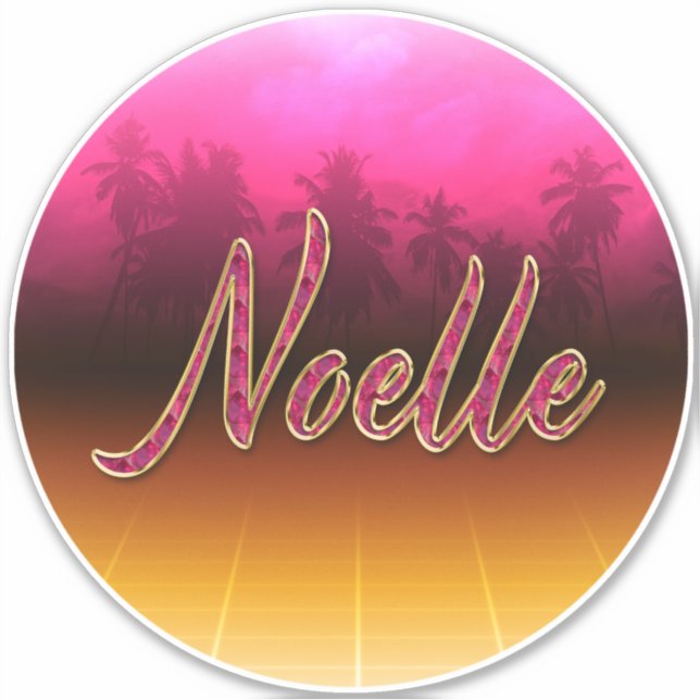 Prénom noel Nom golden rose Autocollants Autocolla (Devant)
