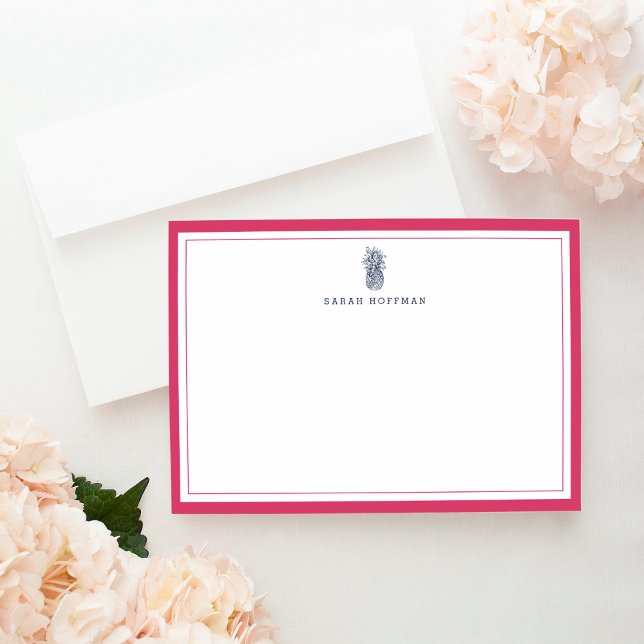 Prép ananas | Carte papier à lettres personnalisée (Créateur téléchargé)