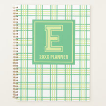 Préparatoire Plaid Monogramme Vert Citron