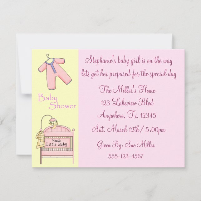 Préparer Un Bébé Invitation (Devant)