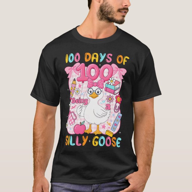 Preppy 100 Days Of Being A Silly Goose 100Th Day S T-Shirt (Vorderseite)