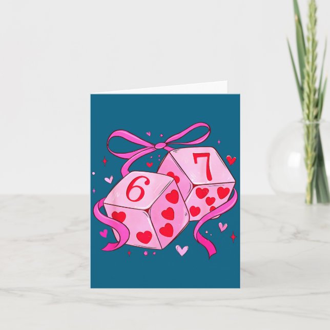 Preppy 67 Valentine Six Seven Dice 6 7 Men Women K Karte (Vorderseite)