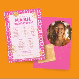 Preppy 90s Pink Throwback Geburtstagsparty Einladung