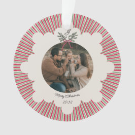 Preppy Acrylic Christmas Ornament with Photo 