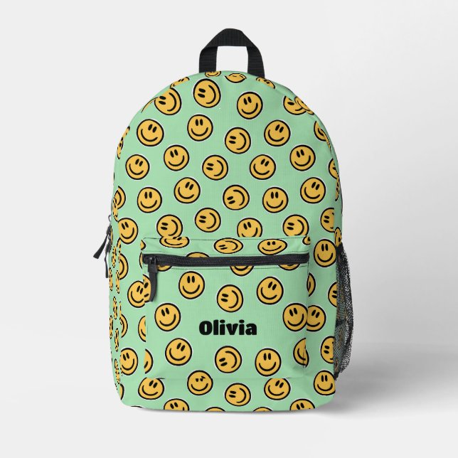Preppy Aesthetic Face Backpack Bedruckter Rucksack (Vorderseite)