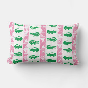 Preppy-Alligator-Griechenland-Schlüssel-Streifen – Lendenkissen