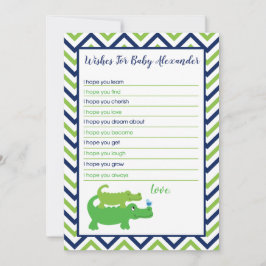 Preppy Alligator wünscht eine Babykarte Hinweiskarte