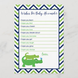 Preppy Alligator wünscht eine Babykarte Hinweiskarte