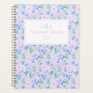 Preppy-Aquarell-Blume Monogram Planer