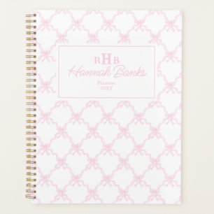 Préppy Aquarelle Bows Trellis Monogramme