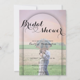 Preppy Arch Handgeschriebenes Heart Foto Brautpart Einladung