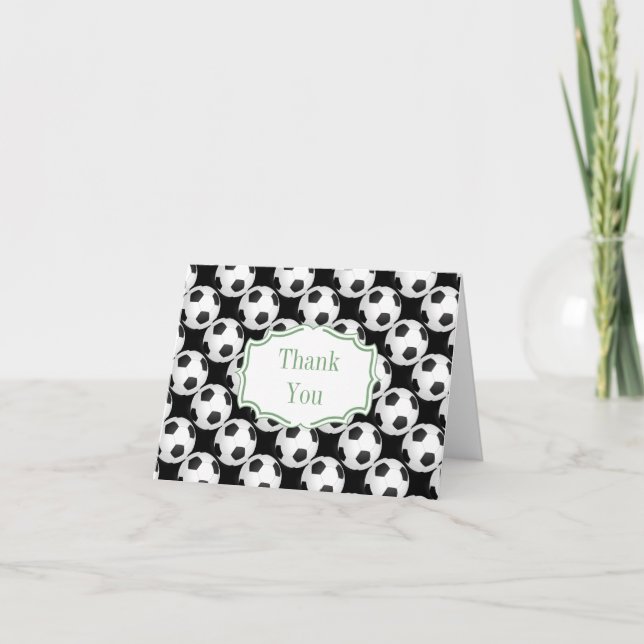 Preppy Baby Boy Soccer Dusche Dankeskarte (Vorderseite)