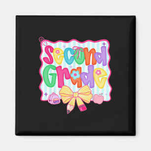 Preppy Back To School 2. Klasse Coquette Schleife Magnet