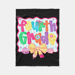 Preppy Back To School 4. Klasse Coquette Schleife Fleecedecke