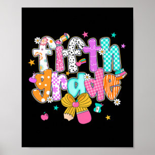 Preppy Back To School 5. Klasse Coquette Schleife Poster
