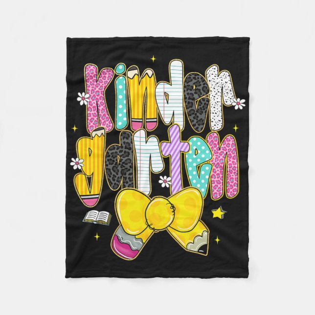 Preppy Back To School Kindergarten Coquette Bow Gi Fleecedecke (Vorderseite)