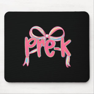 Preppy Back To School Pre-K Rosa Kokettenschleife Mousepad