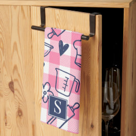 Preppy Baking Pink Gingham  Geschirrtuch