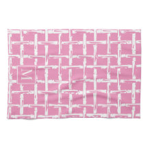Preppy Bambus – Rosa Küstenmonogramm