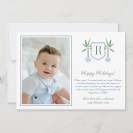 Preppy Banana Tree Monogram Frohe Weihnachts-Foto Feiertagskarte