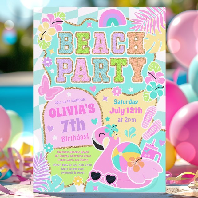 Preppy Beach Birthday Party On The Beach Summer Einladung (Von Creator hochgeladen)