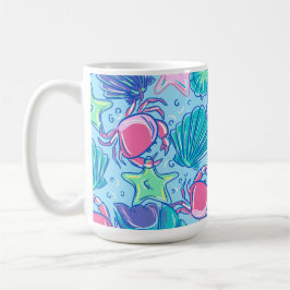 Preppy Beach Muschel Crab Kaffeetasse