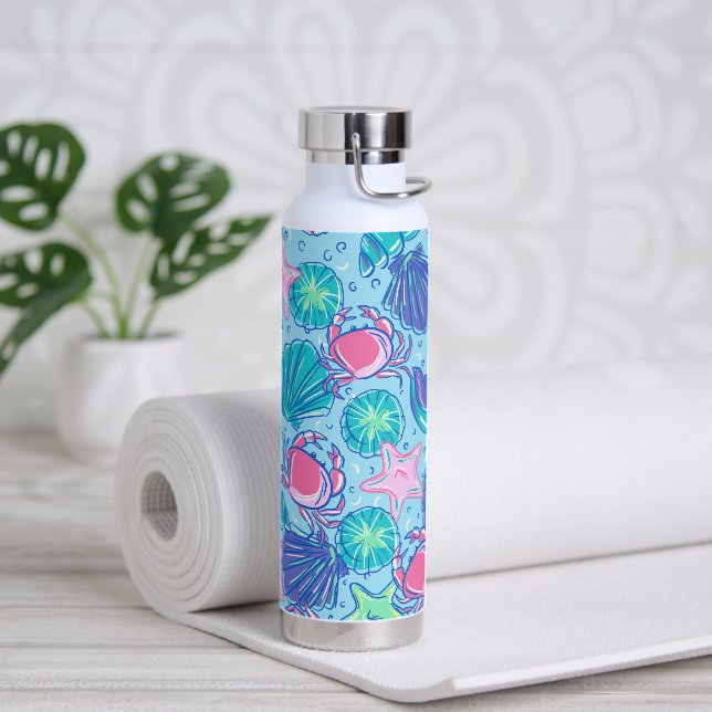 Preppy Beach Muschel Crab Trinkflasche (Yoga)