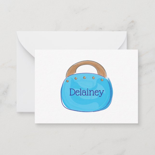 Preppy Bermuda Bag Personalisiert Mitteilungskarte (Vorderseite)