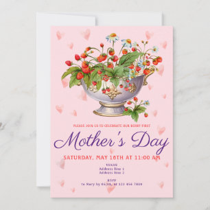 Preppy Berry First Mother's Day Wild Strawberry Einladung