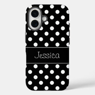 Preppy Black and White Polka Dots Personalisiert title_seo2