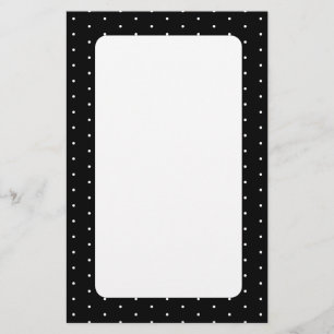 Preppy Black and White Tiny Polka Dots Muster Briefpapier