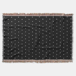 Preppy Black and White Tiny Polka Dots Muster Decke