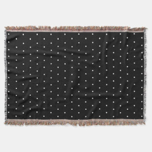 Preppy Black and White Tiny Polka Dots Muster Decke