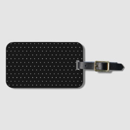 Preppy Black and White Tiny Polka Dots Muster Gepäckanhänger