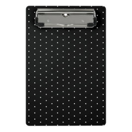 Preppy Black and White Tiny Polka Dots Muster Mini Klemmbrett