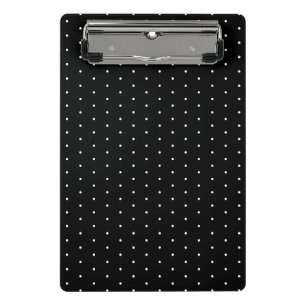 Preppy Black and White Tiny Polka Dots Muster Mini Klemmbrett