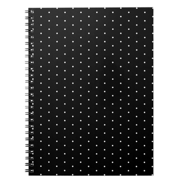 Preppy Black and White Tiny Polka Dots Muster Notizblock (Vorderseite)