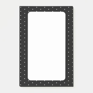 Preppy Black and White Tiny Polka Dots Muster Post-it Klebezettel