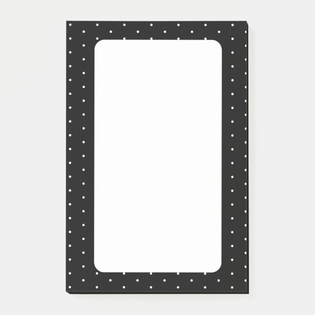 Preppy Black and White Tiny Polka Dots Muster Post-it Klebezettel (Vorderseite)