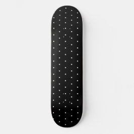 Preppy Black and White Tiny Polka Dots Muster Skateboard