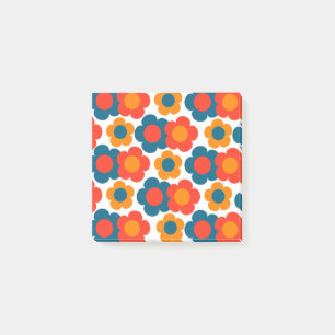 Preppy Blau Orange Hippie Blumenmuster Post-it Klebezettel